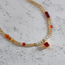 Collar de Perlas y Cristales