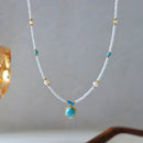 Colgante de cuentas y piedra Turquesa