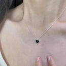 Collar Plata Corazón Ónix