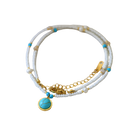 Colgante de cuentas y piedra Turquesa