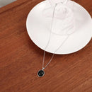 Collar Plata Jade Negro