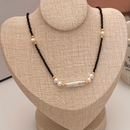 Collar Turmalina Negra y Perlas