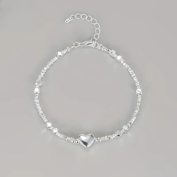 Pulsera Plata - Corazon Entretejido
