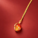 Collar de Ágata Roja Dorada