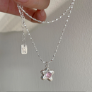 Collar Plata Estrella Rosa