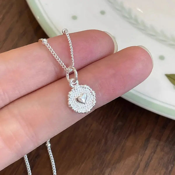 Collar de plata corazón