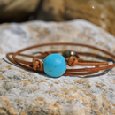 Pulsera protectora turquesa doble