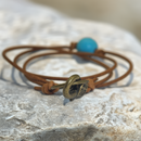 Pulsera protectora turquesa doble