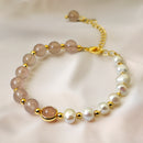 Pulsera de Perlas y cuarzo Rosa