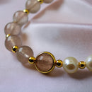 Pulsera de Perlas y cuarzo Rosa