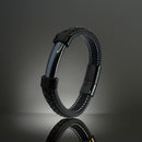 Pulsera Cuero Trenzado Ágata negro