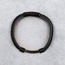 Pulsera Cuero Trenzado Ágata negro