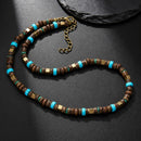 Collar de Turquesa y Cuentas Bronceadas