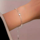 Pulsera Plata - Corazon en cadenas