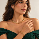 Conjunto Gargantilla y Pulsera Doradas Trenzada