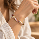 Pulsera Trenzada Mandala Rosa Floral