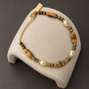 Pulsera de Ojo de Tigre y Perla