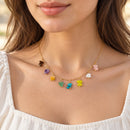 Collar Dorado de Piedras Naturales Multicolor
