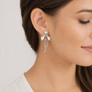 Aros De Perla Y Strass Con Lazo