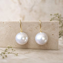 Aros Perla Blanca De Alto Brillo