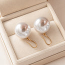Aros Perla Blanca De Alto Brillo