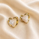 Aros Corazón de Esmalte Perlado