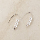 Aros Con Triple Perla Y Plata