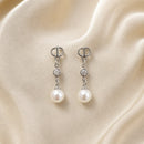 Aros Con Colgante De Perla