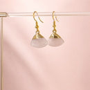 Aros Abanico Cuarzo Rosa