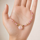 Collar Gota Cuarzo Rosa