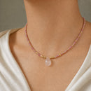 Collar Gota Cuarzo Rosa