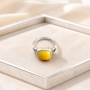 Anillo Ajustable - Ámbar Cuadrado