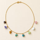 Collar Dorado de Piedras Naturales Multicolor