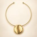 Conjunto Collar y Aros Dorados Espejo Solar