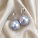 Aros de Perla Gris Plata