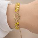 Brazalete de Jaspe Amarillo en Macramé