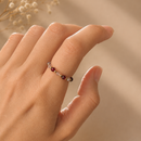 Anillo de Granate y Turmalina Rosa