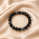 Pulsera Obsidiana plateada