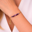 Pulsera Dorada y Amatista