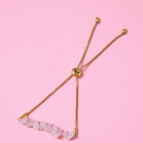 Pulsera Dorada y Cuarzo Rosa