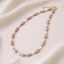 Collar de Perlas Keshi de agua dulce - Rosa Interior