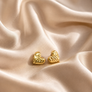 Aros Corazón Dorado Texturizado