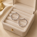 Aros De Plata Texturizados Forma C