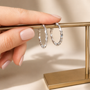 Aros De Plata Texturizados Forma C