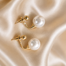 Aros Perlas Y Esfera Dorada
