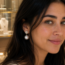 Aros Esfera Dorada y Perla