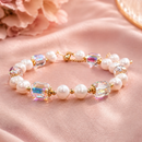 Pulsera de Cristales y Perla Blanca