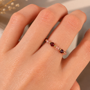 Anillo de Granate y Turmalina Rosa