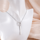 Collar Círculo & Línea Plateado