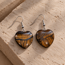 Aros Corazón Ojo De Tigre
